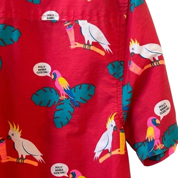 🍹 Polly Want a Cocktail! Men's Party Shirt Large - Picture 4 of 11